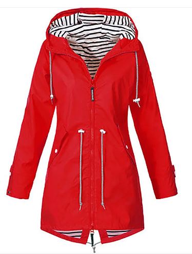 Waterproof Hooded Raincoat – Long Windbreaker Jacket for Autumn & Winter Outdoor Protection