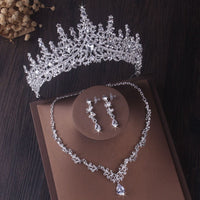 Silver Crystal Drop Bridal Jewelry