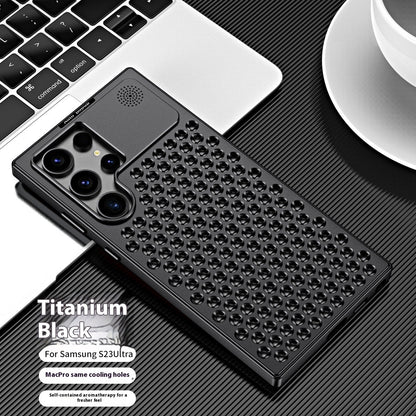 Spring Fastener Magnetic Suction Aluminum Alloy Heat Dissipation S24ultra Phone Case