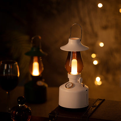 Pequeño altavoz Bluetooth con luz LED ambiental para mesita de noche en el dormitorio