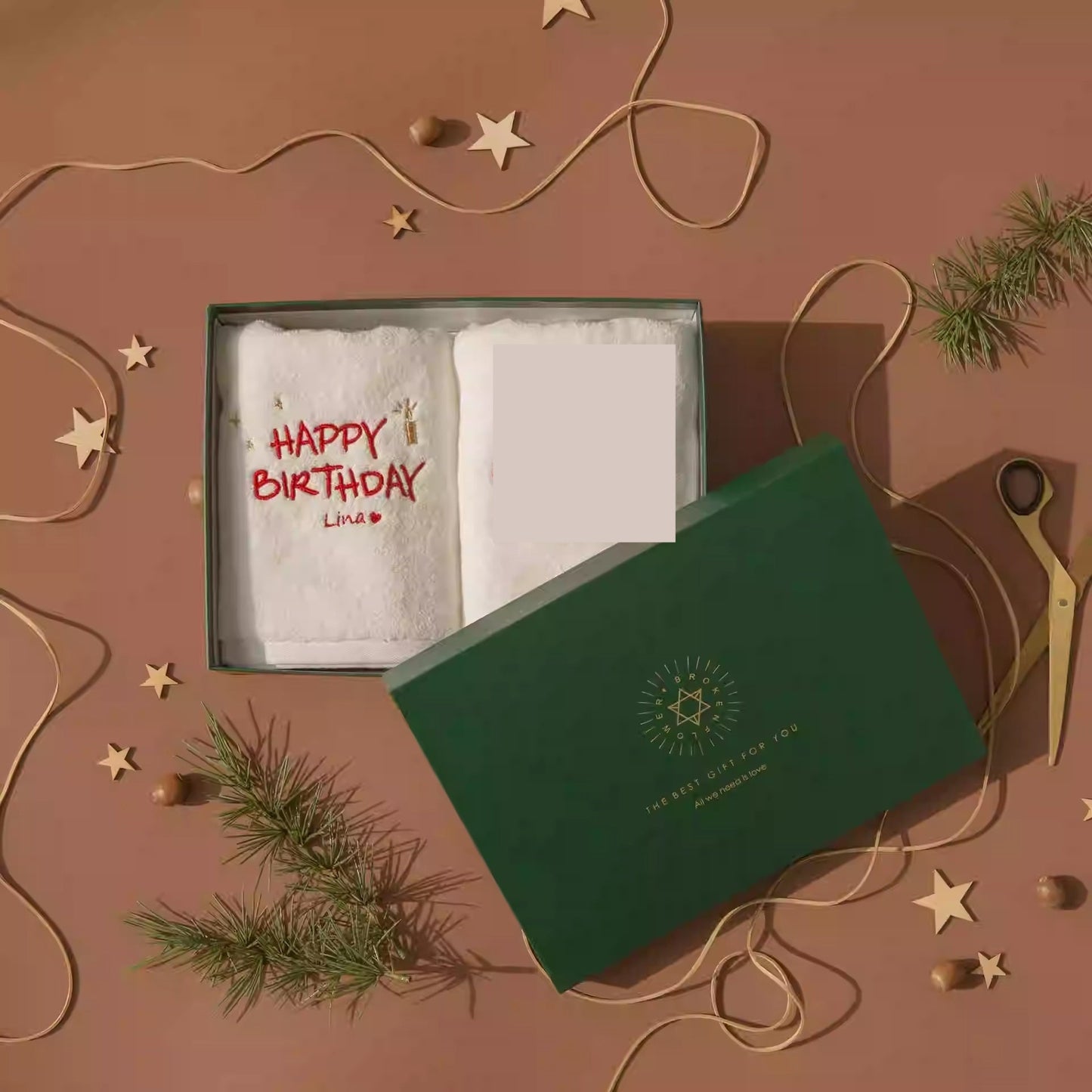 Bordado Creativo Regalo Toalla Personalizada Algodón Nombre Cumpleaños DIY