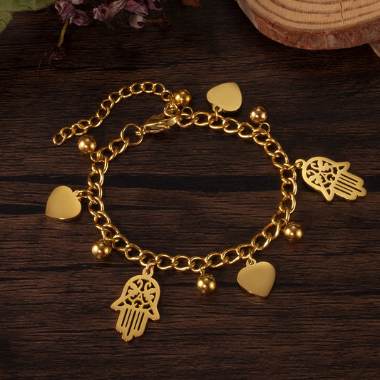 Pulsera personalizada de acero inoxidable de alta gama con forma de corazón
