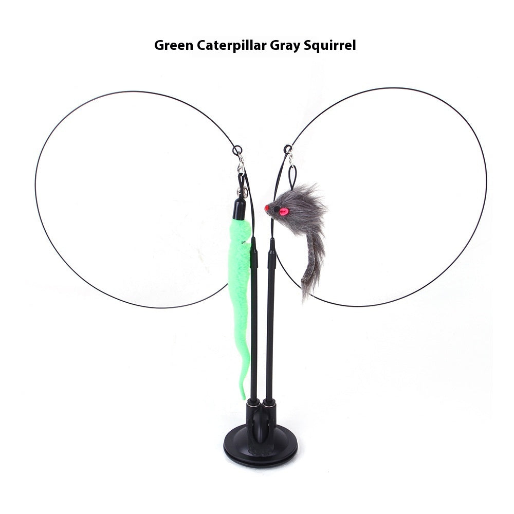 Juguete Cat Sucker Teaser – Juguete interactivo para gatos con ventosa para juego activo y estimulación mental
