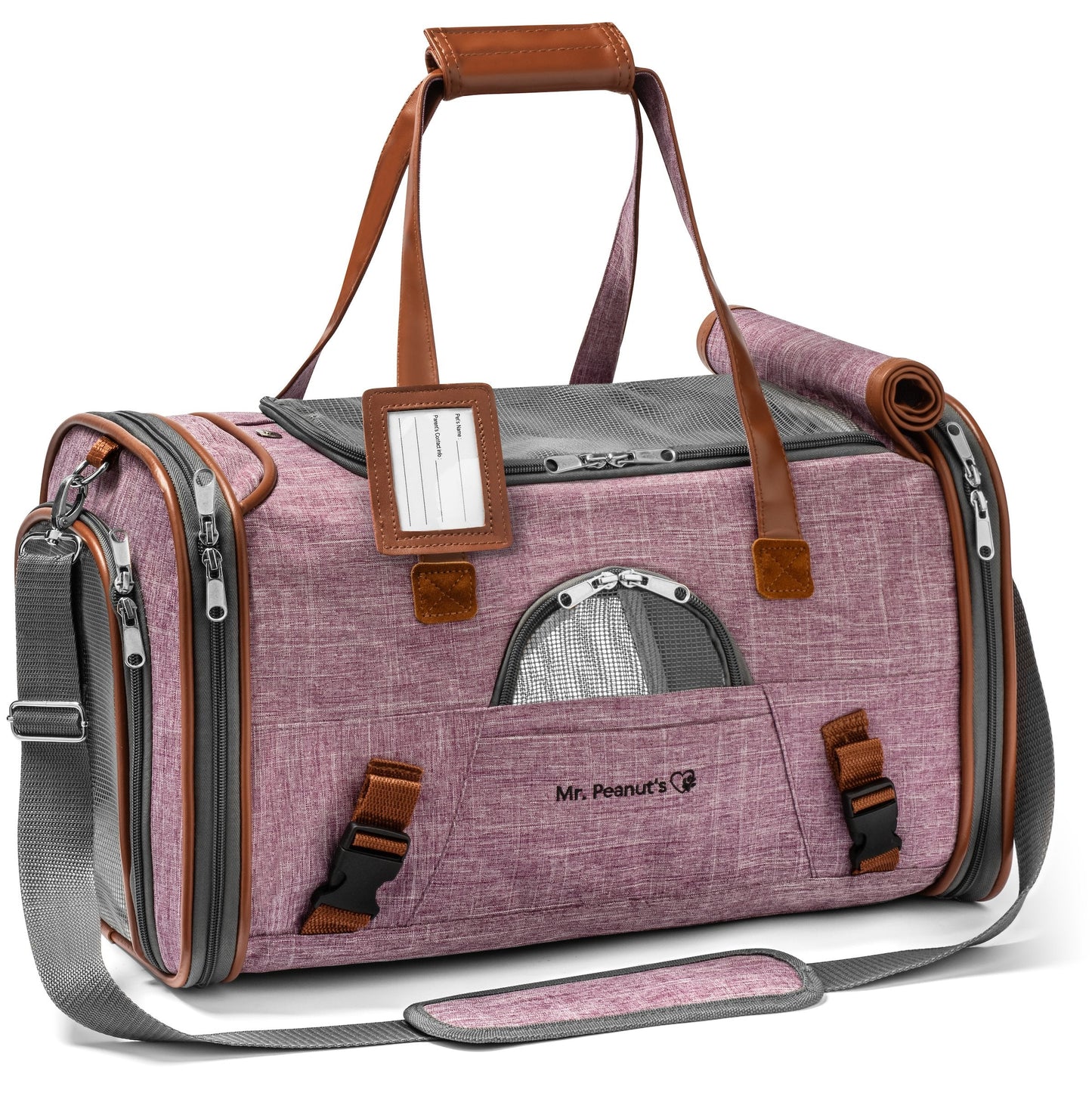 Sac de transport pour animaux de compagnie de taille standard, homologué pour les compagnies aériennes, série Or, par Mr. Peanut