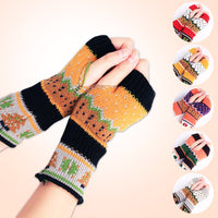 Mitaines en tricot de laine épaisse motif sapin de Noël