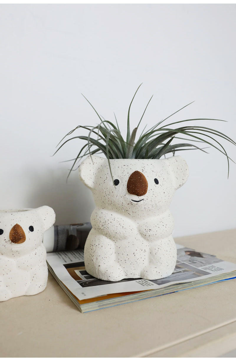 Planta de aire de escritorio, maceta pequeña, decoración nórdica de cerámica