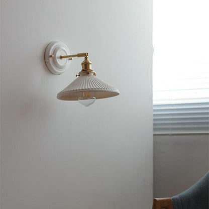 Vintage Japanese Ceramic Wall Lamp