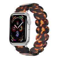 Bracelet en résine pour Apple Watch version ovale - motif écaille de tortue