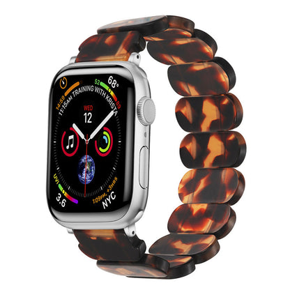 Bracelet en résine pour Apple Watch version ovale - motif écaille de tortue