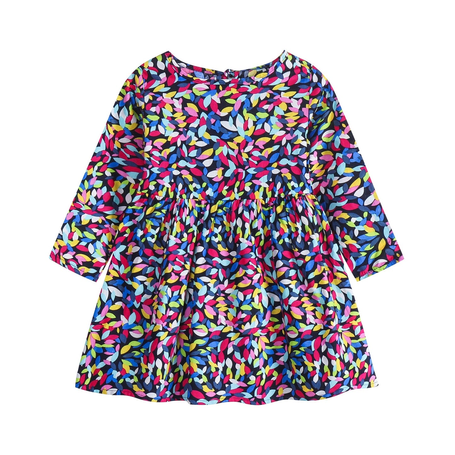 Robe en coton à manches longues à motif floral pour enfants