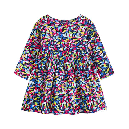 Robe en coton à manches longues à motif floral pour enfants
