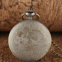 Retro Bronze Boat Anchor Pattern Roman Literal Quartz Large Pocket Watch