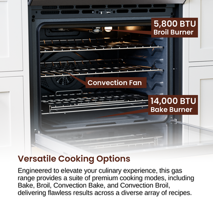 Cuisinière à gaz encastrable Rangaire 30" avec four à convection en acier inoxydable RRG303TS