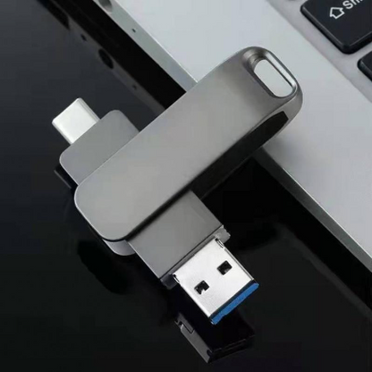 Clé USB Mobile en Gros Rotative en Métal pour Ordinateur et Téléphone Portable Double Usage Transmission Rapide