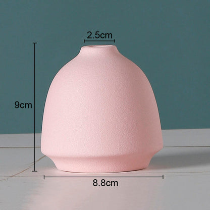 Simple Solid Color Ceramic Vases European Flower Arrangement Plant Pots