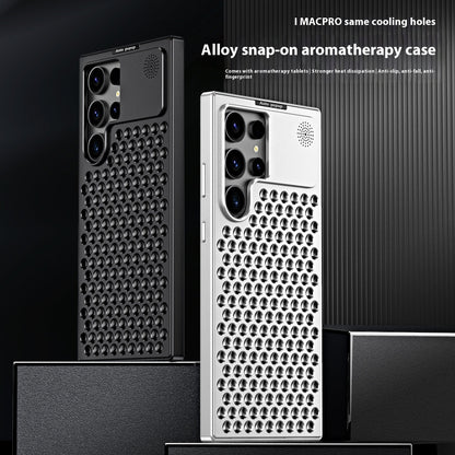 Spring Fastener Magnetic Suction Aluminum Alloy Heat Dissipation S24ultra Phone Case