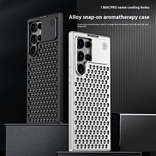 Spring Fastener Magnetic Suction Aluminum Alloy Heat Dissipation S24ultra Phone Case