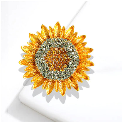 Broche Esmaltado Girasol Amarillo
