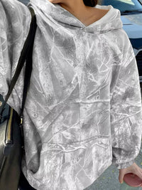 Sweat à capuche sportif oversize imprimé camouflage boisé
