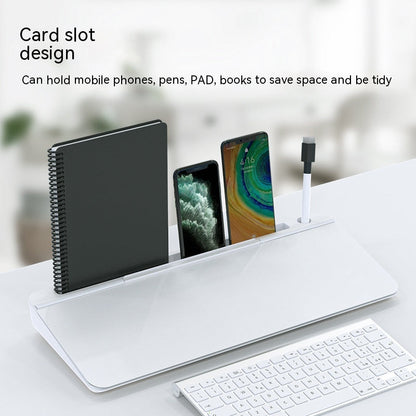 Computer Desktop Keyboard Portable Erasable Message Note Board Office Storage Box