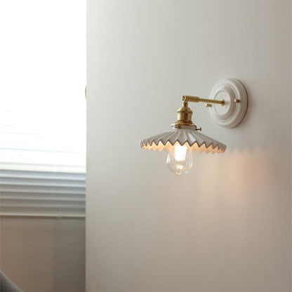 Vintage Japanese Ceramic Wall Lamp