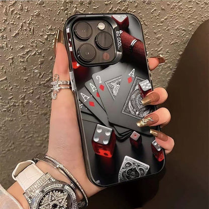 Card & Dice Creative Hard iPhone Case – Shockproof PC Cover | iPhone 7–16