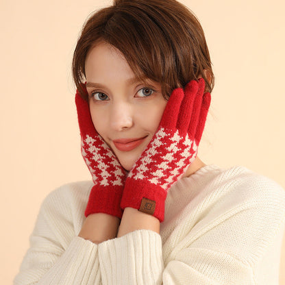 New Year Festive Red Gloves