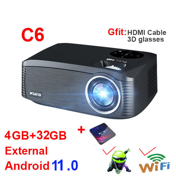 Smart Android 4K HD Projector – 1080P Home & School Laser Projector