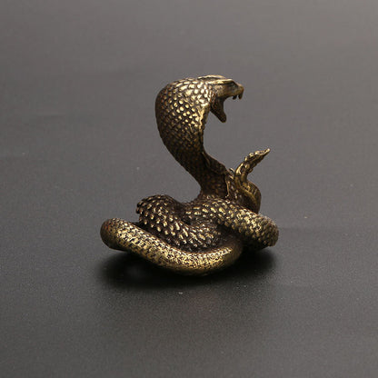 Pure Copper Zodiac Snake Tea Table Ornament