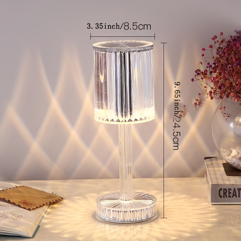 Lámpara de noche Crystal Touch Control - Luz LED USB regulable con batería recargable