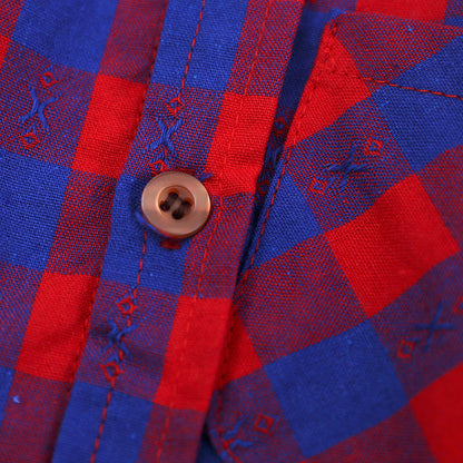 Ensemble trois pièces chemise à carreaux manches longues et pantalon en jean pour garçon