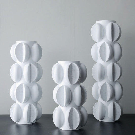 Special-shaped Ceramic Vase Three-piece Modern Minimalist Home Soft Decoration
