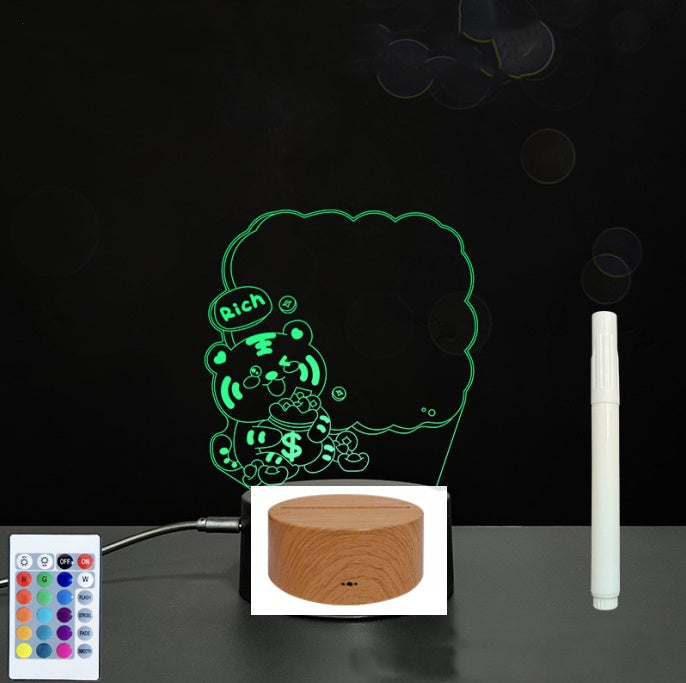 Tableau de messages manuscrits en acrylique 3D avec lumière LED