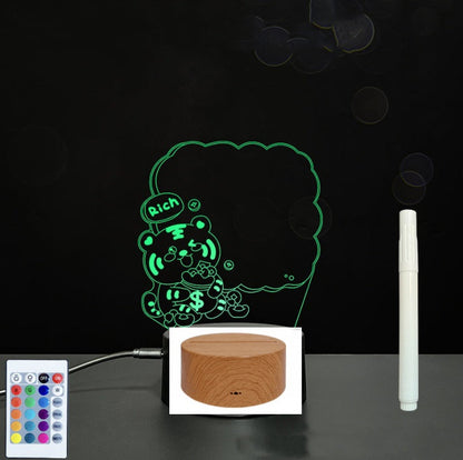 Tableau de messages manuscrits en acrylique 3D avec lumière LED