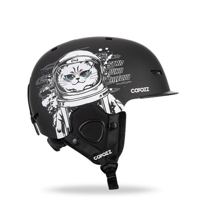 Casque de ski intégré avec lunettes de protection simples et doubles pour adultes