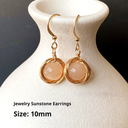 Red Agate Freshwater White Pearl Earrings