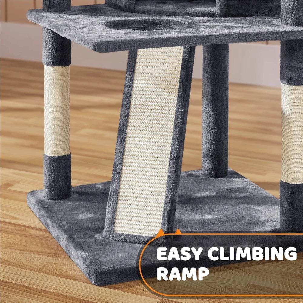 Renwick 69in Large Cat Tree Tower with Condos &amp; Scratching Board - Dark Gray