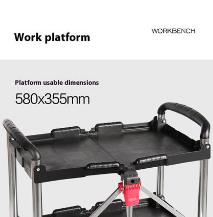 Three Layer Foldable Tool Cart Trolley
