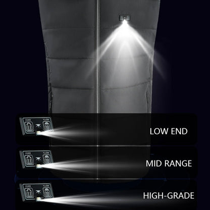 Gilet chauffant USB LITEGUEST avec lumière LED – Équipement de sécurité d'hiver pour l'extérieur