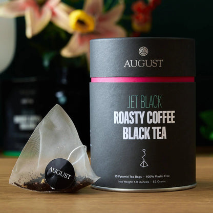 Jet Black Premium Roasted Black Tea – 15 Tea Bags | Deep, Coffee-Inspired Blend