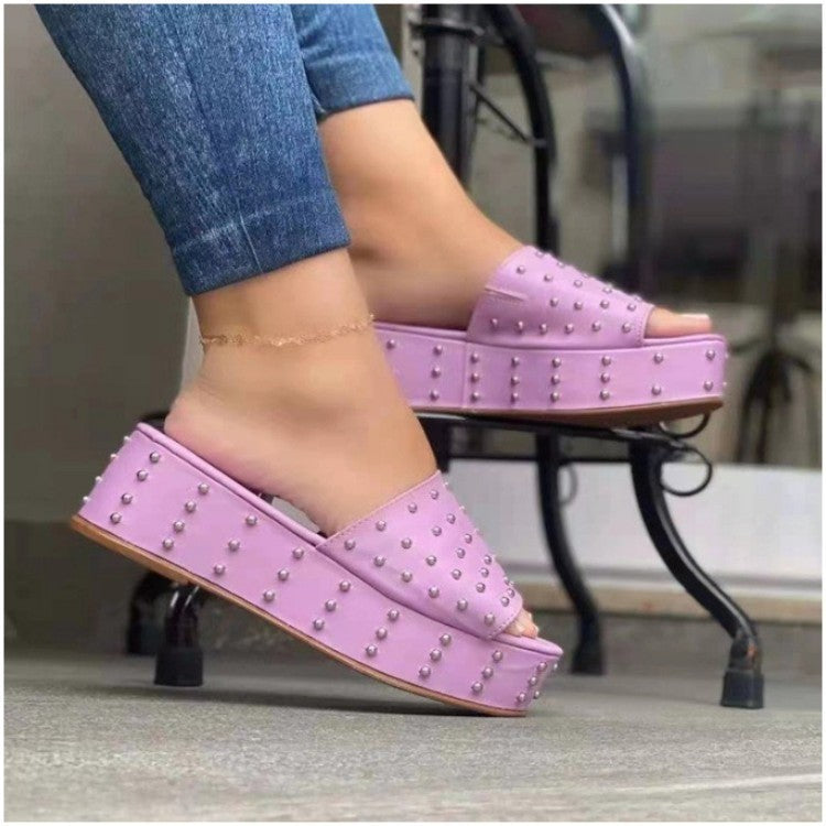 Women Rivet Slippers Summer Shoes