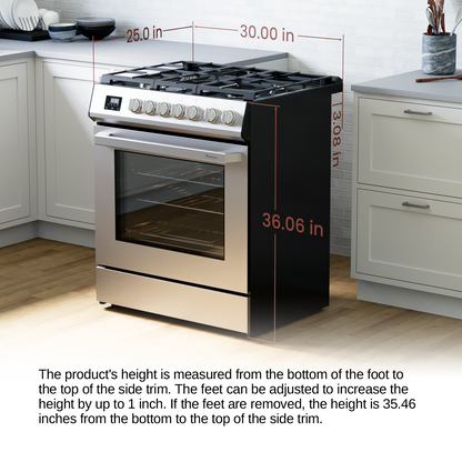 Cuisinière à gaz encastrable Rangaire 30" avec four à convection en acier inoxydable RRG303TS
