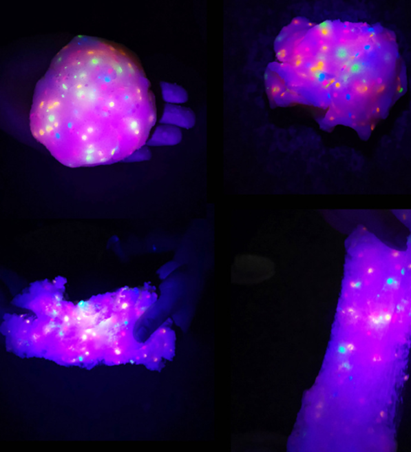 Boue cristalline fluorescente brossée et mince