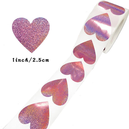 Love Heart Laser Valentine's Day Closure Sticker