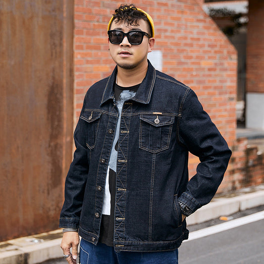 Veste en Jean Tendance Slim Grande Taille Homme Grande Taille