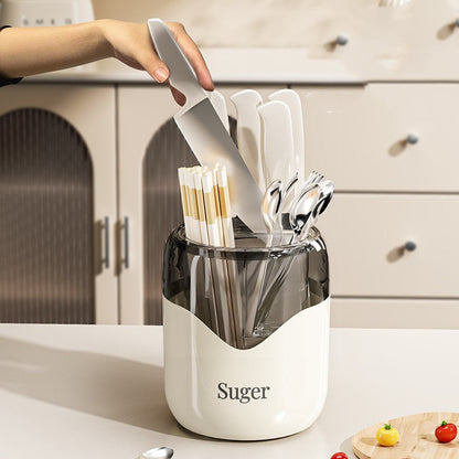 Estante de almacenamiento giratorio multiusos para cuchillos de cocina