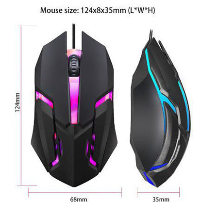 Souris filaire d'ordinateur E-sport Lumière respirante colorée Lumineuse USB Bureau Gaming