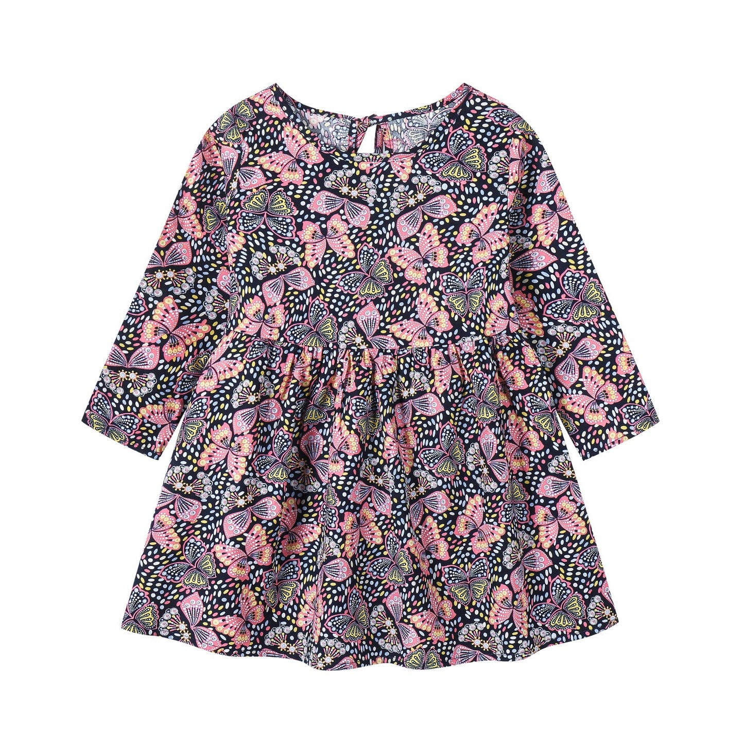 Robe en coton à manches longues à motif floral pour enfants
