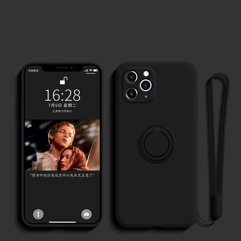 Liquid Silicone Phone Case with Ring Holder – Shockproof, Grip-Friendly & Compatible Design