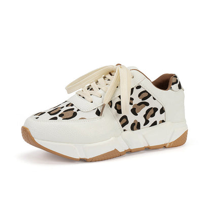 Leopard Sneakers Women White Shoes